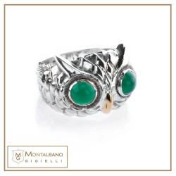 Anello Civetta basic verde | Gioielli De Nobili